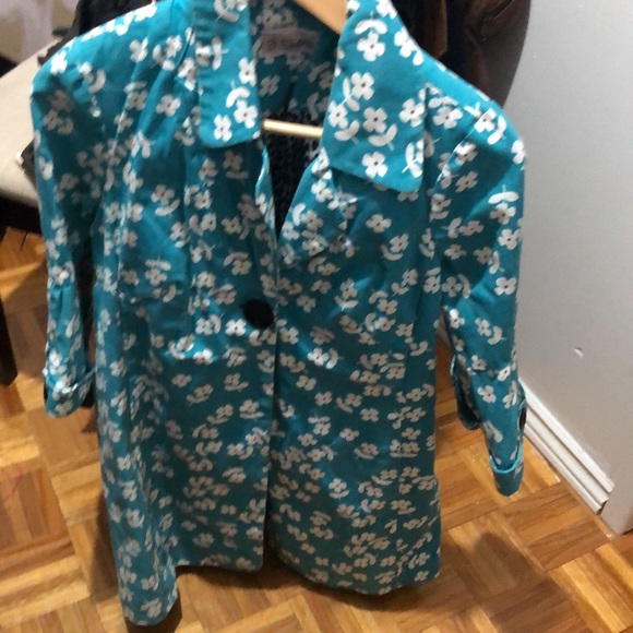 3 Sisters spring flowered coat 3 quarter length sleeves size small - Picture 2 of 4